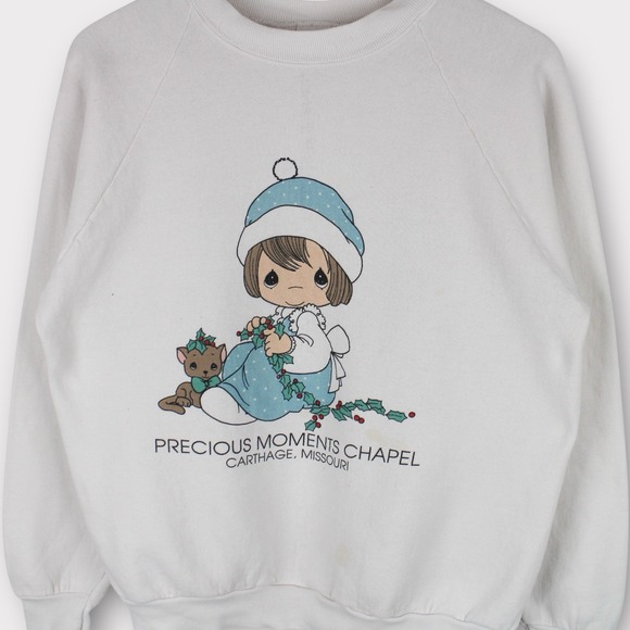 Vintage Precious Moments Chapel Sweatshirt Womens L White USA Made - Picture 2 of 5